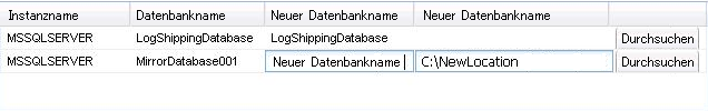 Anwendungswiederherstellung - SQL 9 - An einem alternativen Speicherort wiederherstellen - Instanz