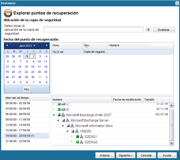 Recuperación de la aplicación - Exchange 2
