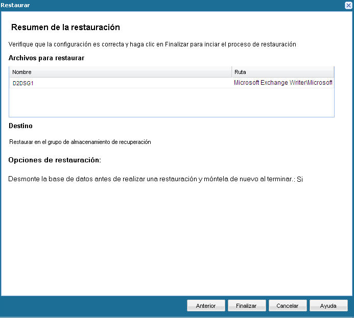 Recuperación de la aplicación - Exchange 4