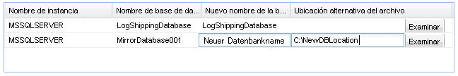 Recuperación de la aplicación - Restauración de SQL 9 a una ubicación alternativa - Instancia