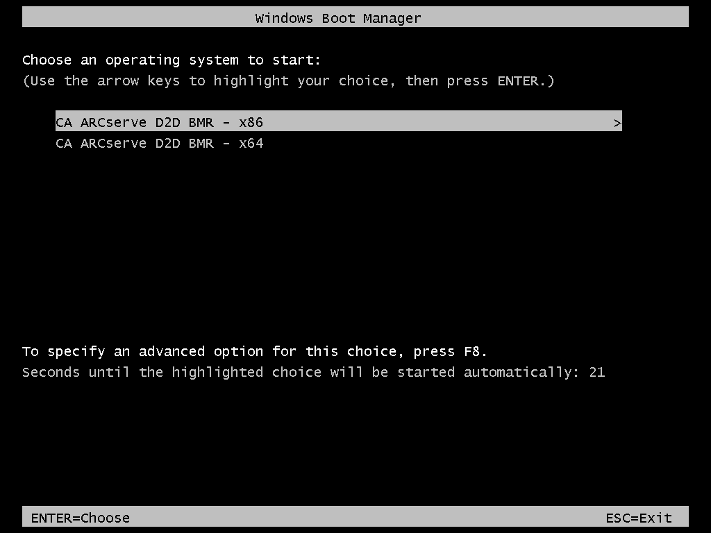 BMR - Windows ブート マネージャ画面