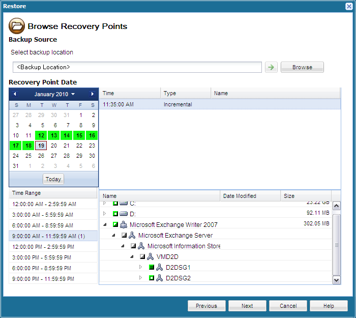Application Recovery - Exchange 2