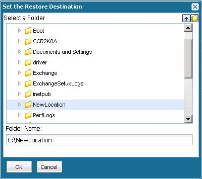 Application Recovery - SQL 8 Restore to Alternative Location, Specify File Location by Browse