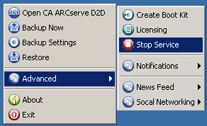 tray monitor - advanced settings - service
